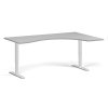 Ergonomický výškově nastavitelný stůl, 180x120 cm, 1 motor, L/P, bílá podnož, šedá