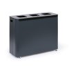 Odpadkový koš na tříděný odpad, 3 x 60 l, lakovaný šedý