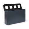 Odpadkový koš na tříděný odpad, 4 x 60 l, lakovaný šedý