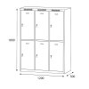 satni skrinka s uloznymi boxy 6 boxu 1800 x 1200 x 500 mm otocny zamek sede dvere 125276