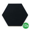 akusticky panel samolepici sestiuhelnik 30x26 cm 12 ks cerna 122053