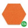 akusticky panel samolepici sestiuhelnik 30x26 cm 12 ks oranzova 122055