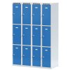 satni skrinka s uloznymi boxy 6 boxu 1800 x 600 x 500 mm cylindricky zamek modre dvere 125532
