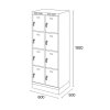 satni skrinka s uloznymi boxy na soklu 8 boxu 1920 x 600 x 500 mm otocny zamek sede dvere 125939