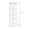 satni skrinka s uloznymi boxy na soklu 8 boxu 1920 x 600 x 500 mm cylindricky zamek modre dvere 125771