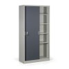 kovova skrin s posuvnymi dvermi 4 police 1000 x 1990 x 450 mm tmave seda 133162