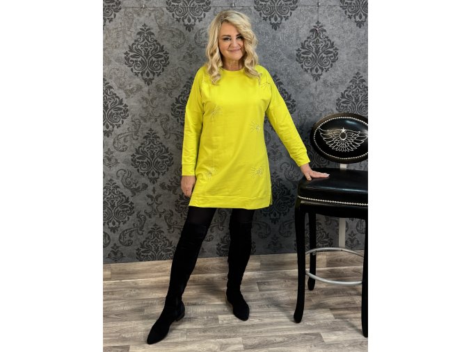 MIKINO-ŠATY PAVOUČEK citron vel.2