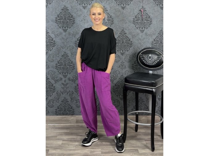 Kalhoty VRÁŤA magenta