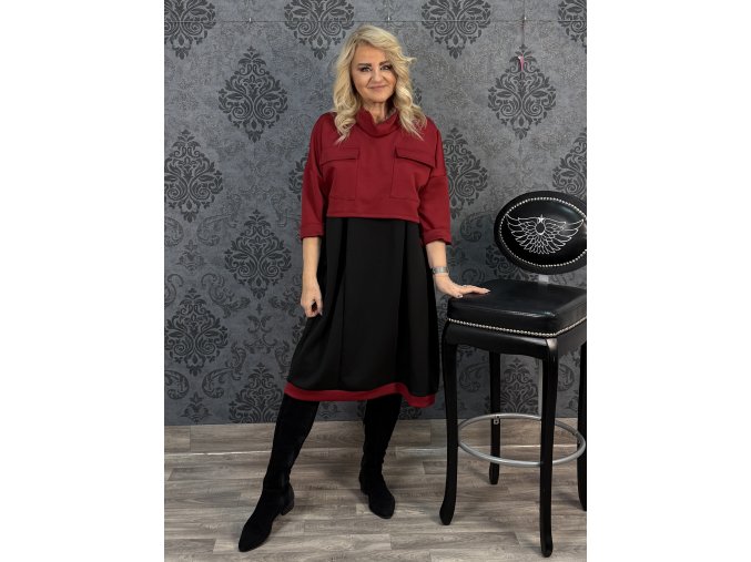 ŠATY BRENTA vínové