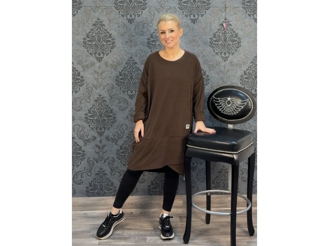 ŠATY GAROFANO hnědé