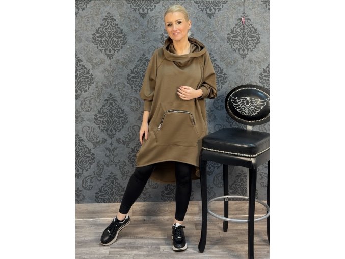 MIKINO - ŠATY ALCANTARA mocca