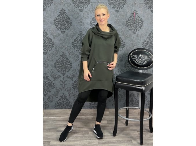 MIKINO - ŠATY ALCANTARA khaki