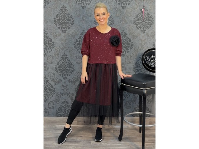 ŠATY HELENA vínové