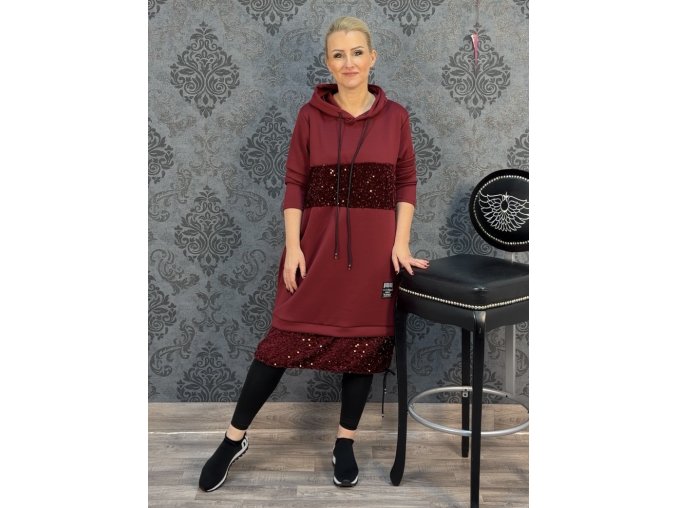 ŠATY MICHAELA vínové