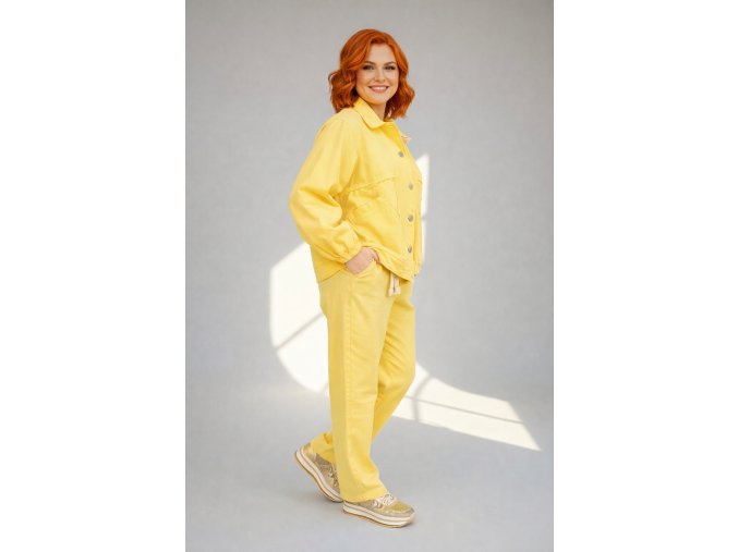 JEANS KALHOTY CHRISTIAN žluté