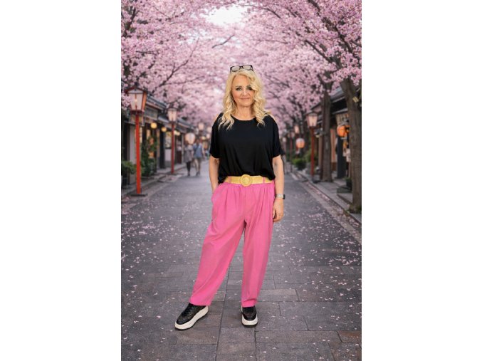 JEANS KALHOTY HUGO růžové