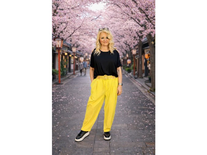 JEANS KALHOTY HUGO žluté