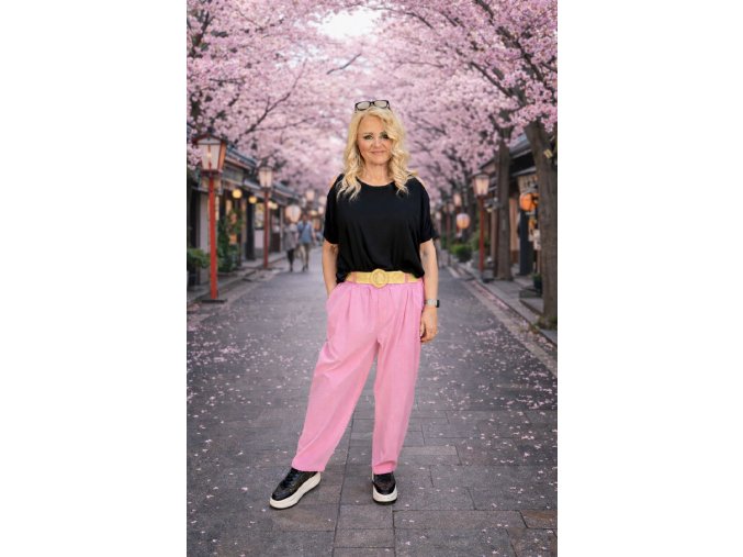 JEANS KALHOTY HUGO baby pink