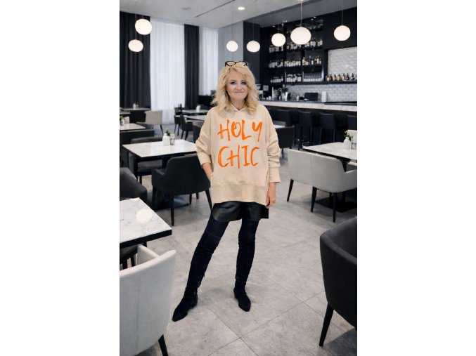 DESIGNOVÁ MIKINA BÁRA béžová