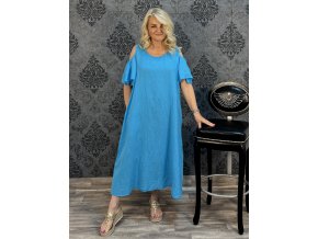 ŠATY GABRIELA tyrkys PLUS SIZE