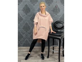 MIKINO - ŠATY ALCANTARA pudr