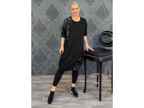 ŠATY GLADIOLA černo-stříbrné