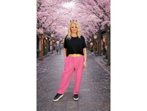 JEANS KALHOTY HUGO růžové