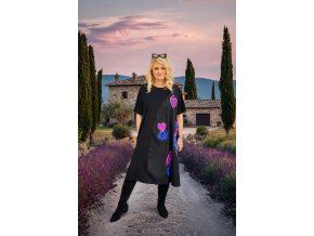 ŠATY LADA černo-růžové