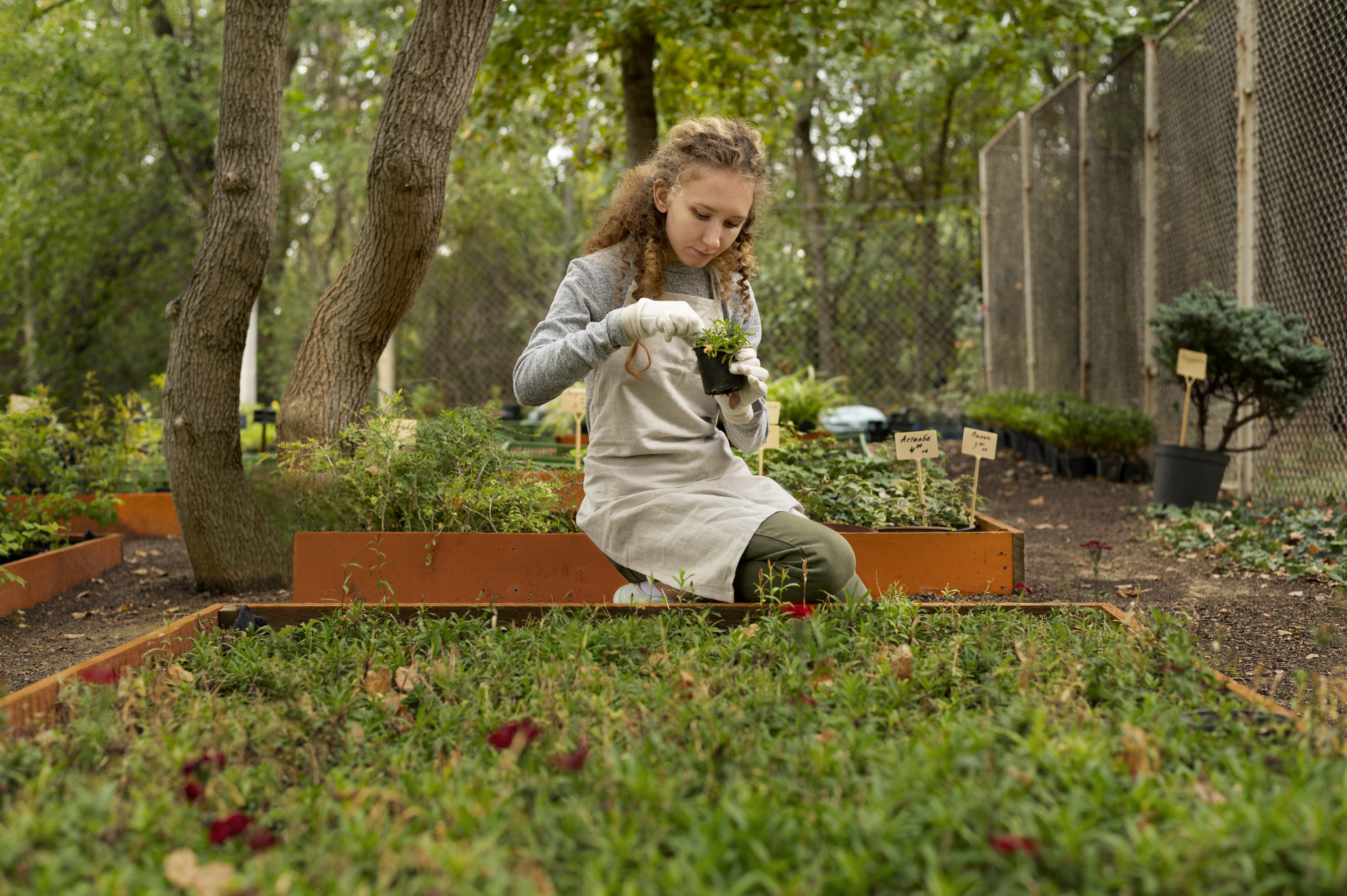 full-shot-woman-holding-plant-pot