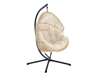 Závesné kreslo z polyratanu – komfortný hojdací fotel HOLAND