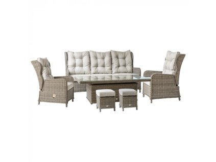 Záhradná jedálenská a oddychová súprava z polyratanu VERDI