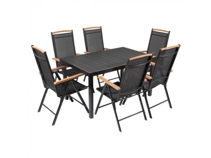 Záhradný jedálenský set pre 6 osôb z hliníka IZZY