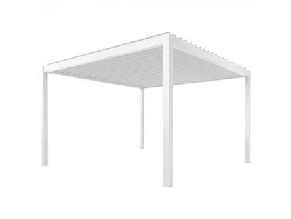 Hliníková bioklimatická pergola LUXE s elektrickou strechou, biela
