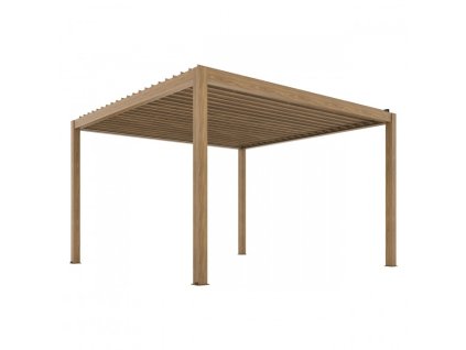 Elektrická hliníková pergola LUXE, farba dreva - rôzne veľkosti