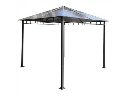 Hliníkový záhradný pavilón DARI 3 x 3 m s polykarbonátovou strechou