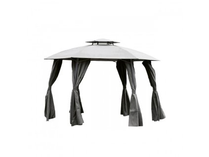 Okrúhly záhradný pavilón GAVI 2 s posuvnými stenami, 2 farby