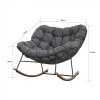Hojdacie sivé záhradné kreslo NUBE so silnou poduškou