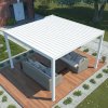 Hliníková bioklimatická pergola LUXE s elektrickou strechou, biela