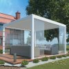 Hliníková bioklimatická pergola LUXE s elektrickou strechou, biela