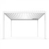 Hliníková bioklimatická pergola LUXE s elektrickou strechou, biela