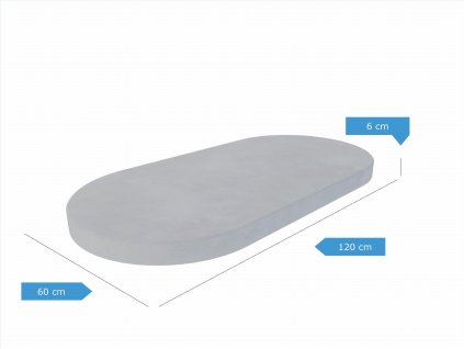 OVAL Betonový nášlap (dlaždice) 120 x 60 cm, tl. 6 cm