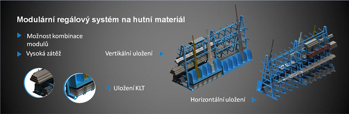 Regál na hutní materiál