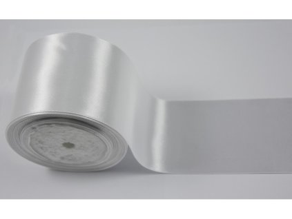 109 St. satén biela 7,5 cm x 25 yrd