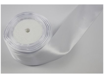 109 St. satén biela 5cm x 25 yrd