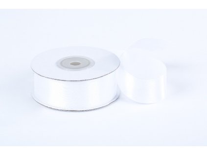 175 St. satén biela 2,5cm x 25 yrd