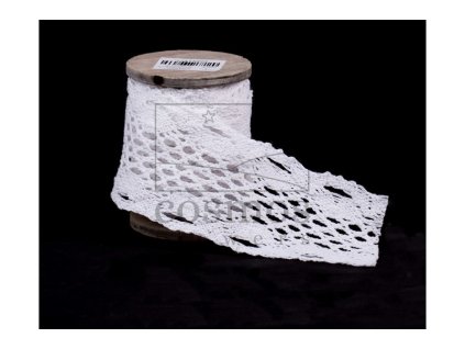 Čipka na špulke 8cm x 3m biela