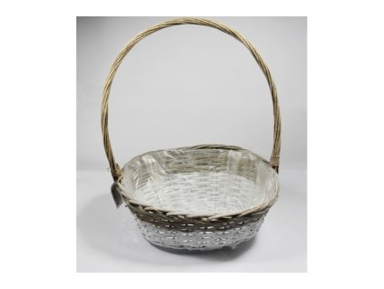 Darček. košík sivobiely