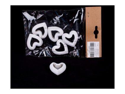 Drev. srdce 4,5cm, 6ks, biele