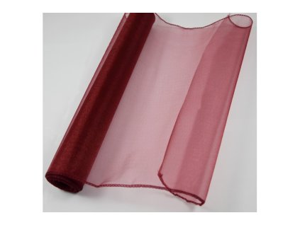 Lesklá organza 36 cm x 10 yrd bordová