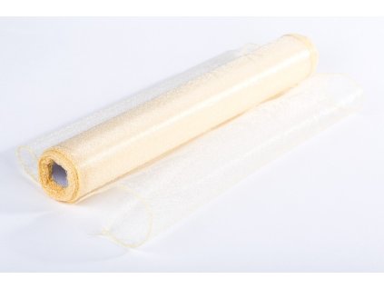 Lesklá organza 36 cm x 10 yrd krém.